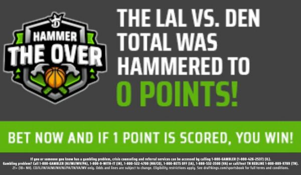 Hammer The Over - Win $25 if there's 1+point in Lakers @ Nuggets on 2/14!