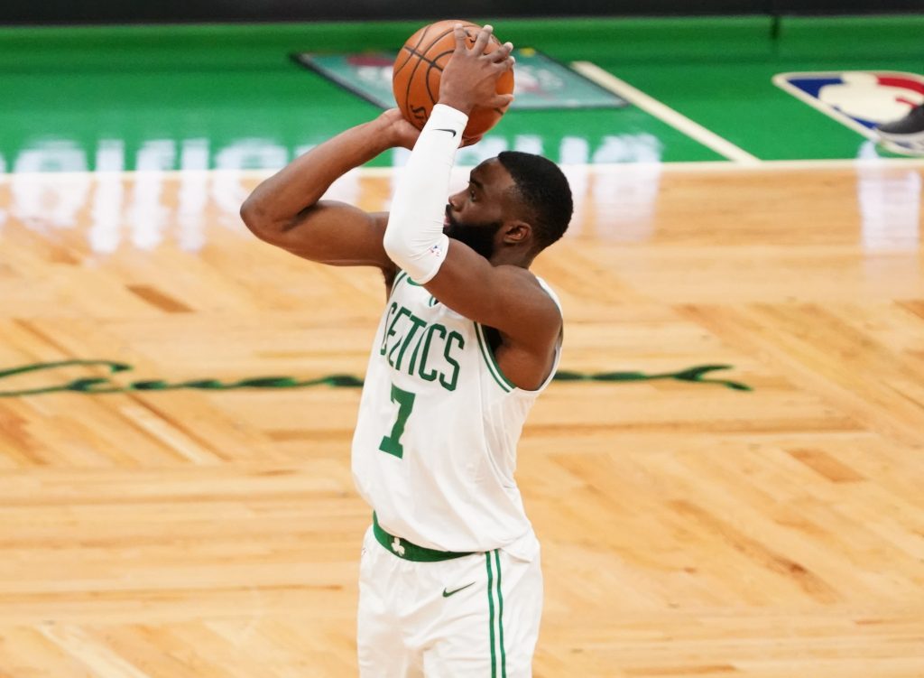 Jaylen Brown Boston Celtics shooting three