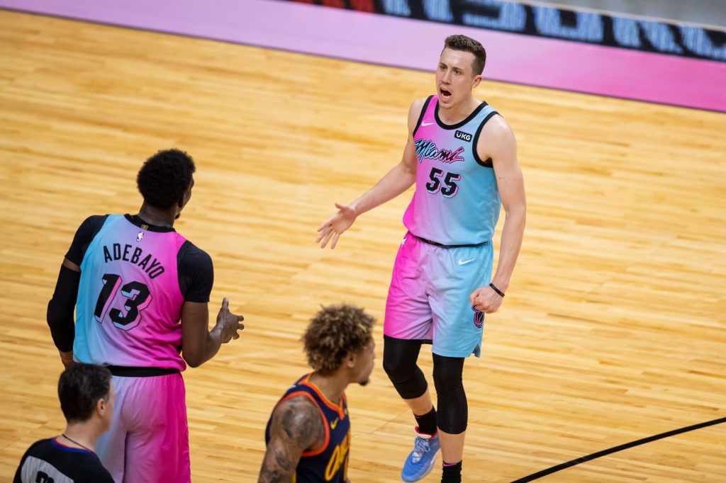 Bam Adebayo and Duncan Robinson Heat Lakers