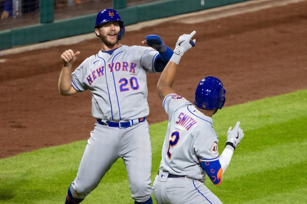 Pete Alonso and Dominic Smith of the New York Mets