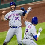 Pete Alonso and Dominic Smith of the New York Mets