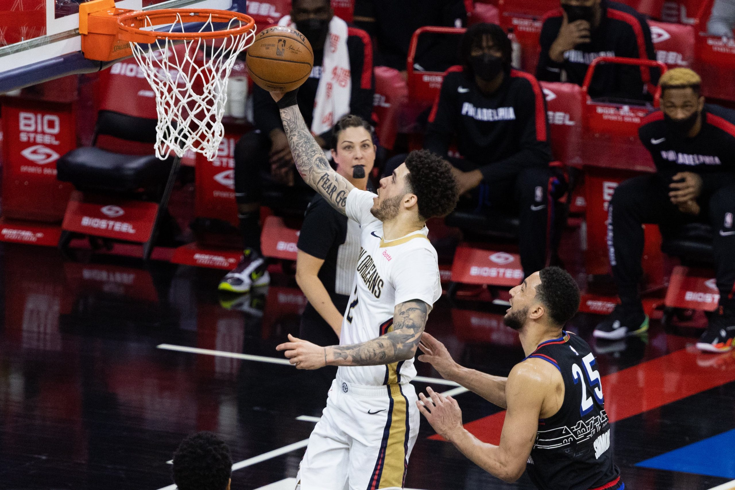 Lonzo Ball of the New Orleans Pelicans