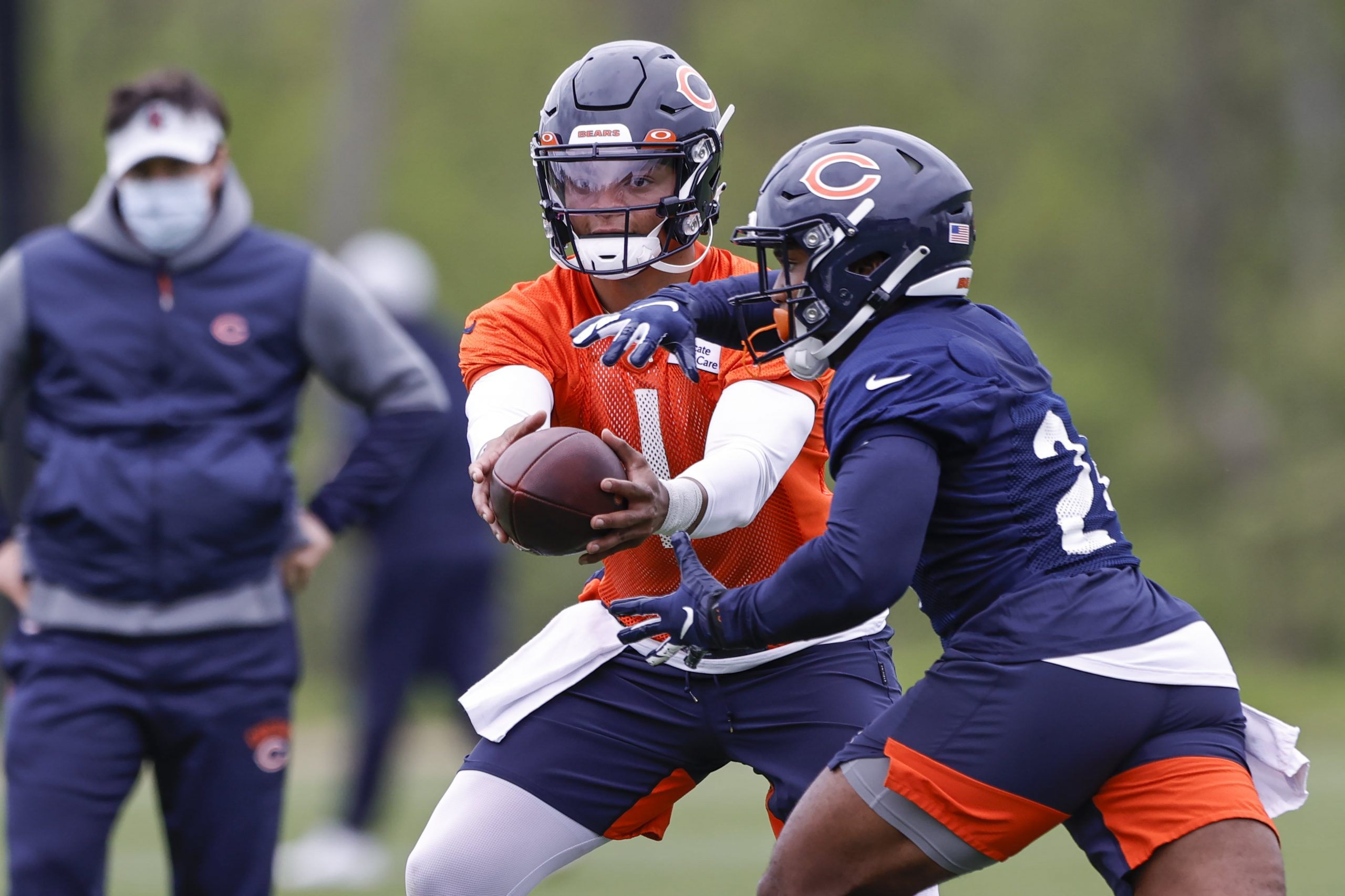 Chicago Bears Quarterback Justin Fields at OTA's