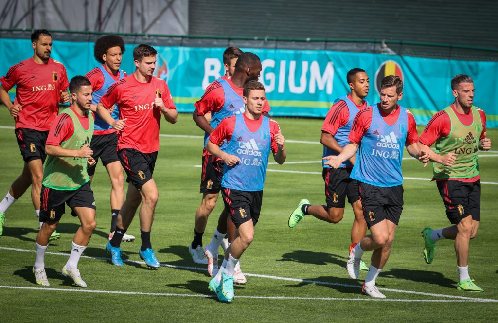 The Belgium squad prepare for their opening match of Euro 2020 against Russia