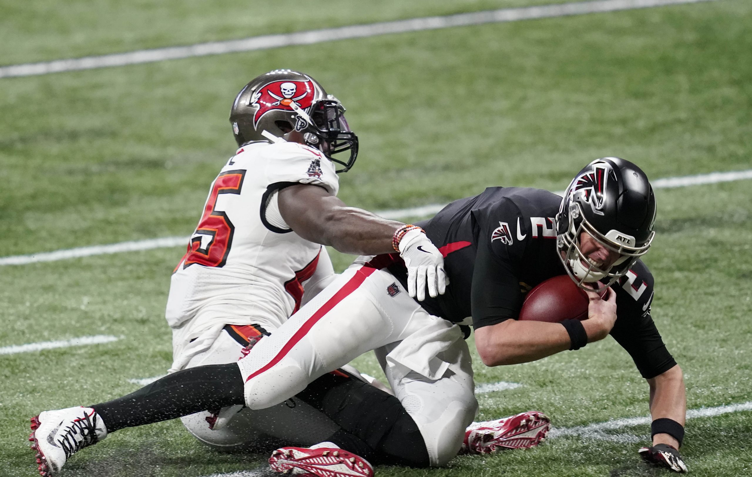 Atlanta Falcons quarterback Matt Ryan is sacked by Tampa Bay