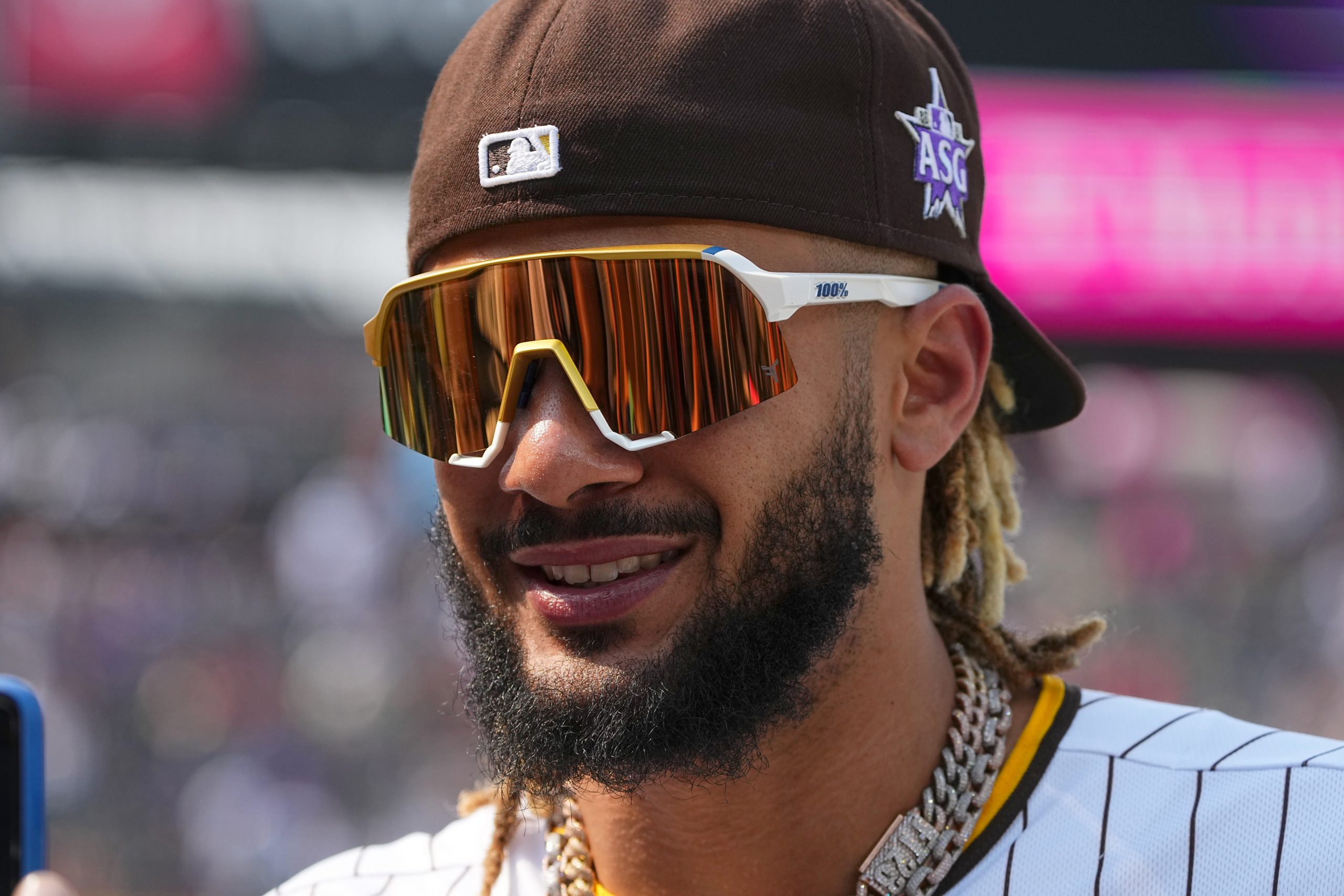 San Diego Padres National League shortstop Fernando Tatis Jr. during workouts before the 2021 MLB All-Star Game