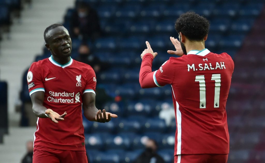 Mohamed Salah and Sadio Mane of Liverpool