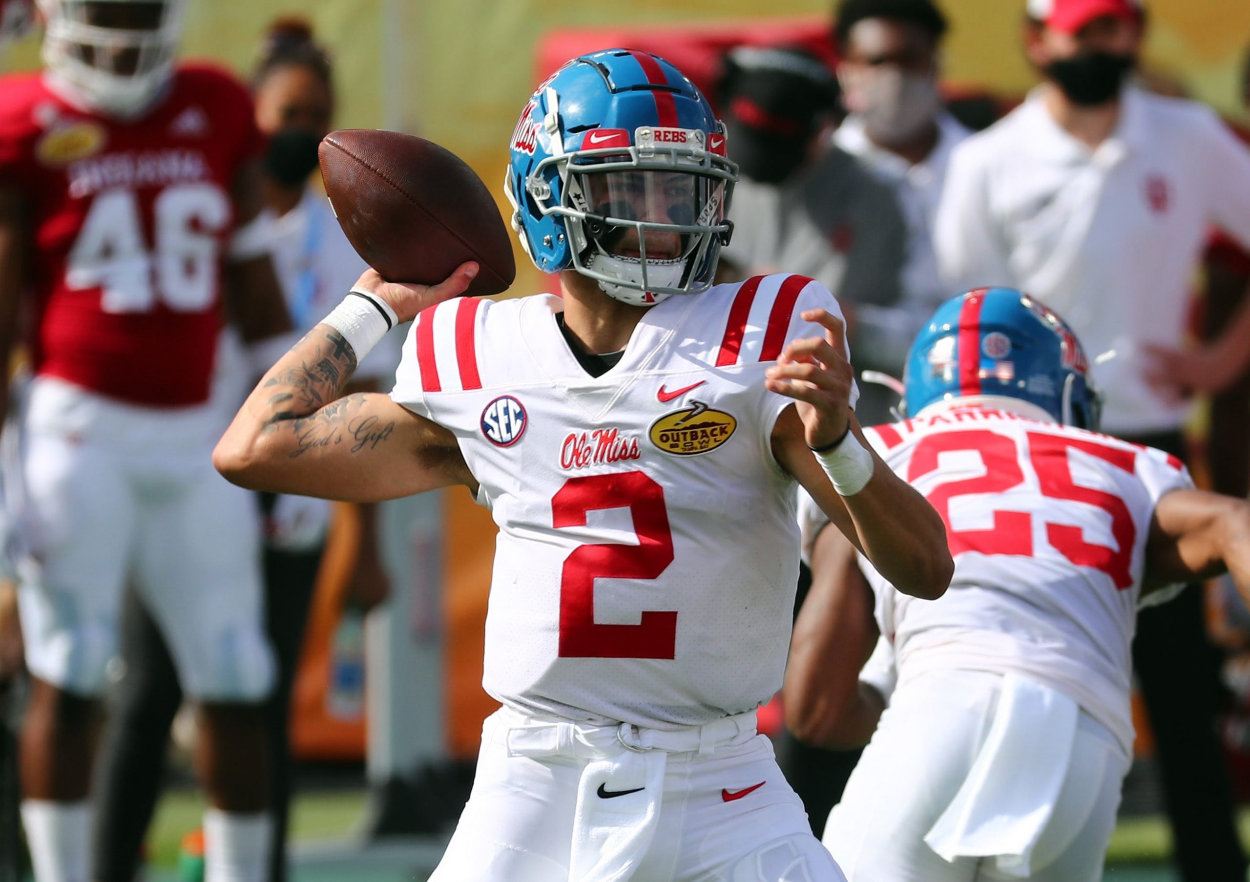 Matt Corral of the Ole Miss Rebels