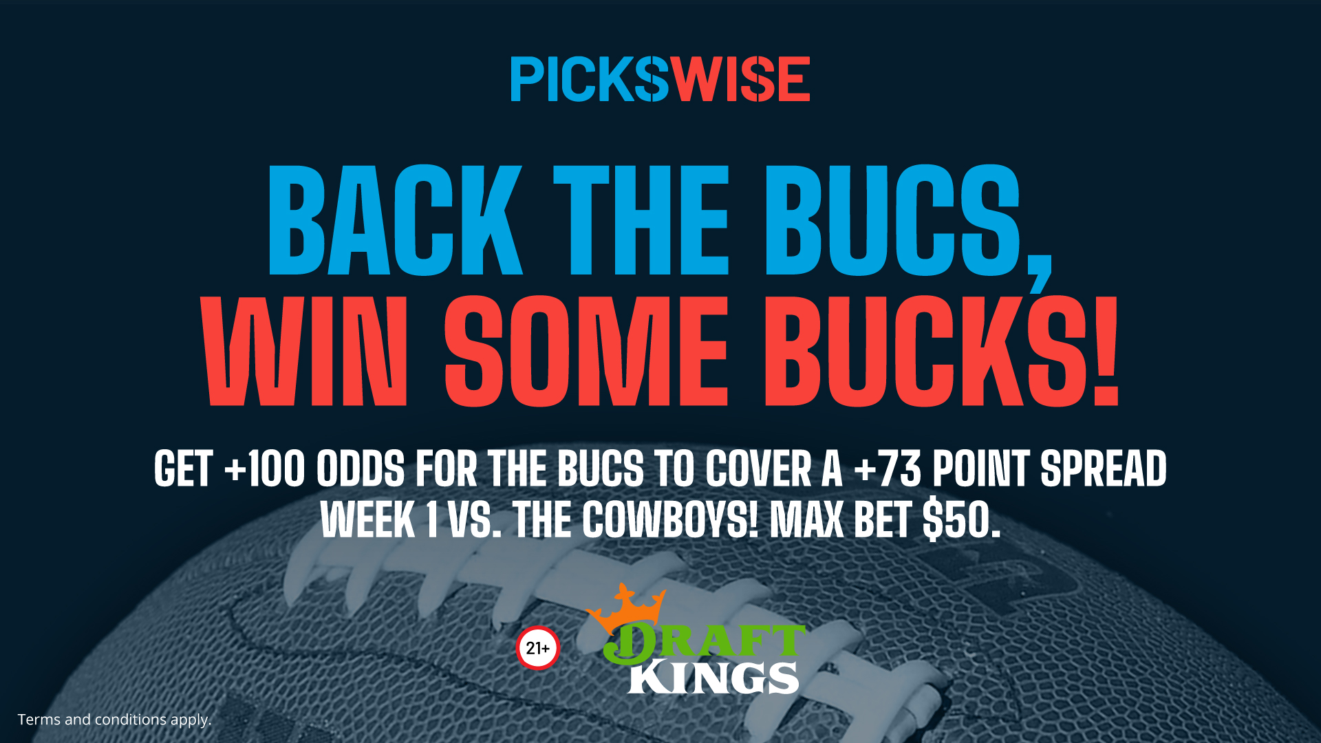 Double your money on the Buccaneers +73 with DraftKings Sportsbook!