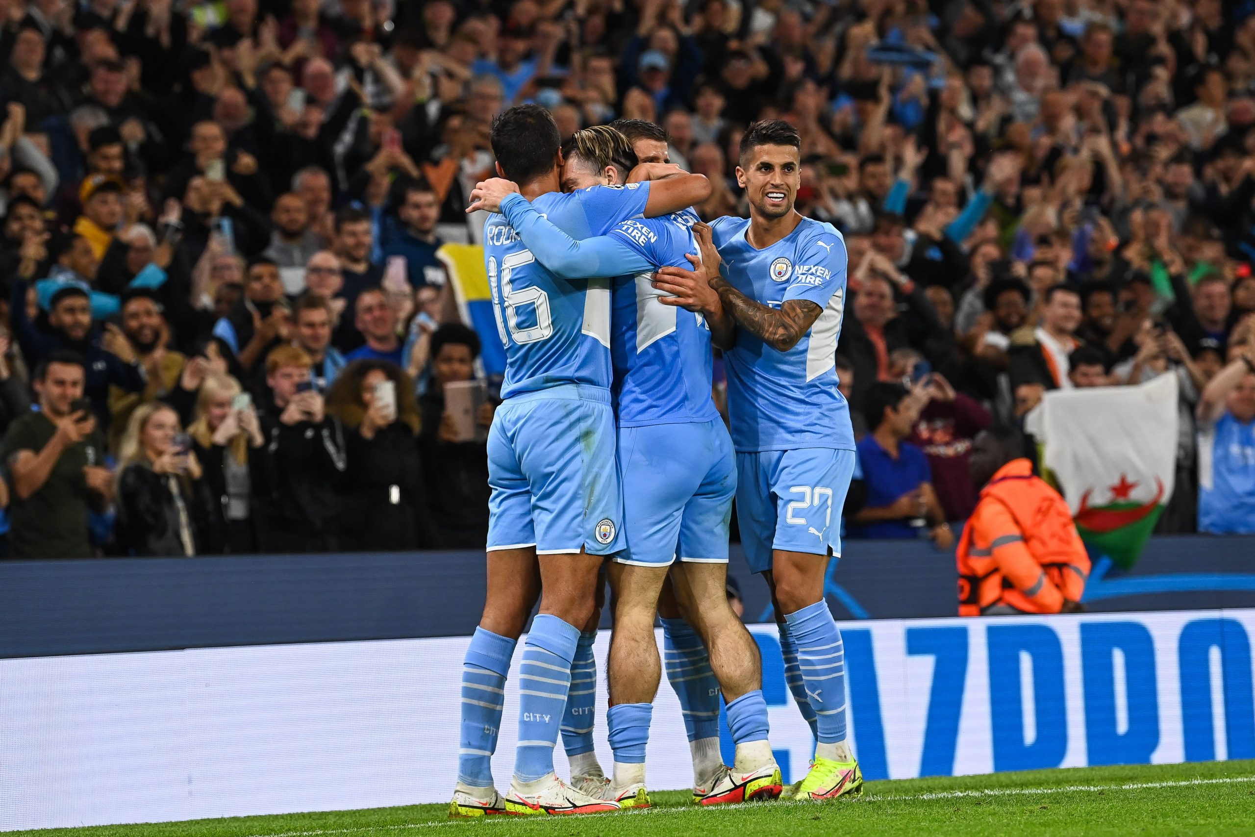 Jack Grealish #10 of Manchester City celebrates his goal to make it 4-2