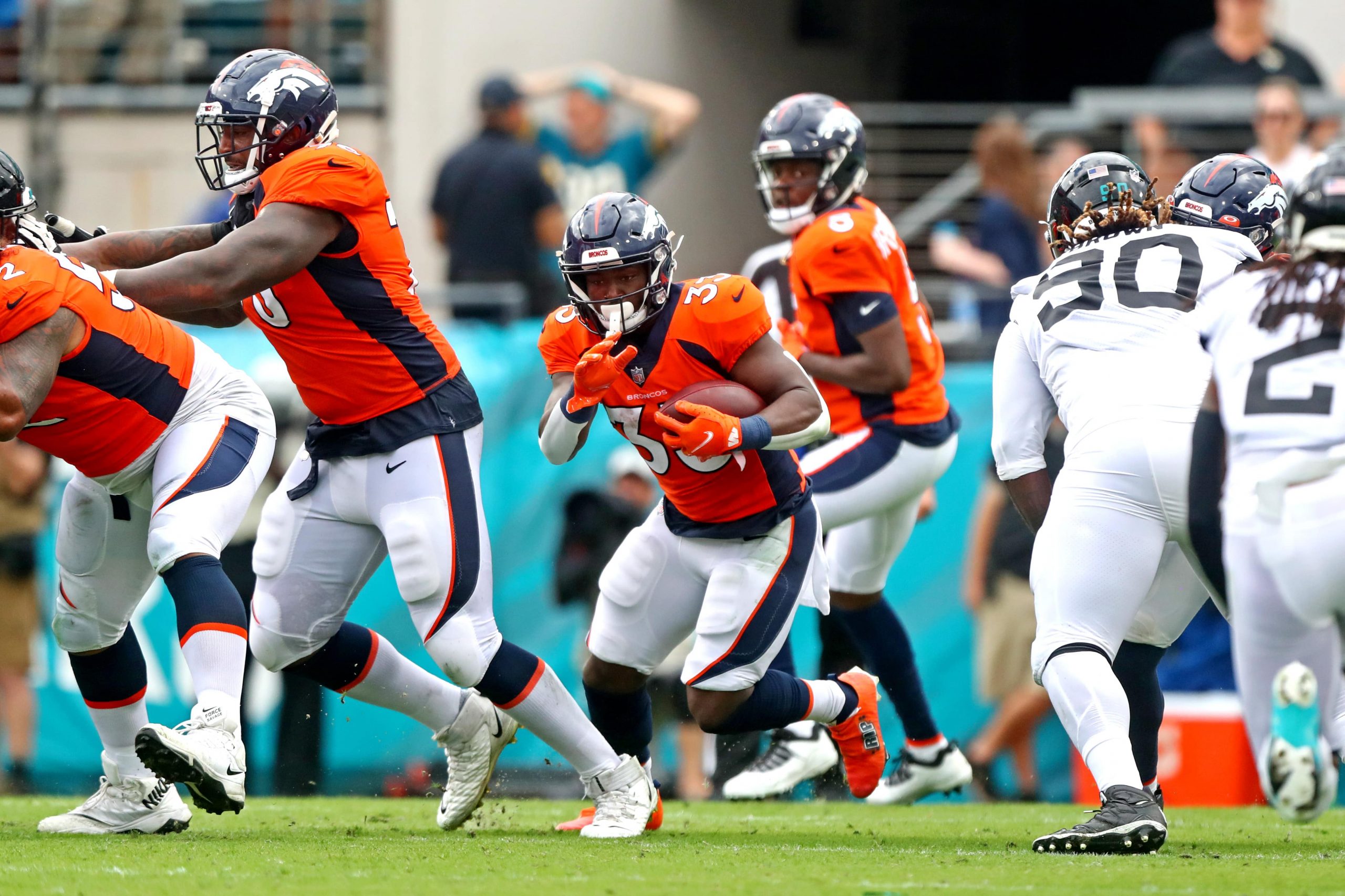 Javonte Williams of the Denver Broncos