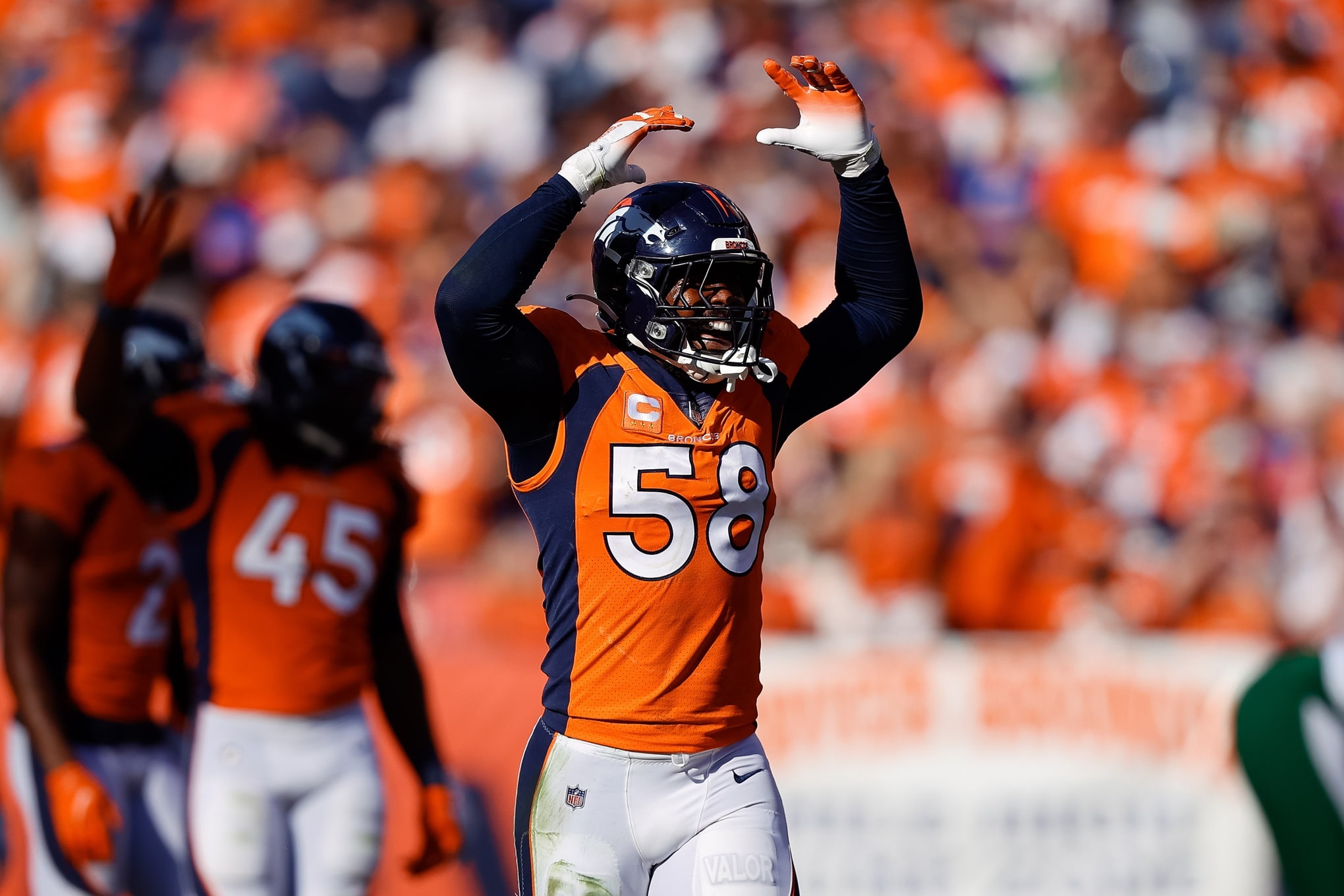 Denver Broncos outside linebacker Von Miller (58) in the fourth quarter against the New York Jets at Empower Field at Mile High.
