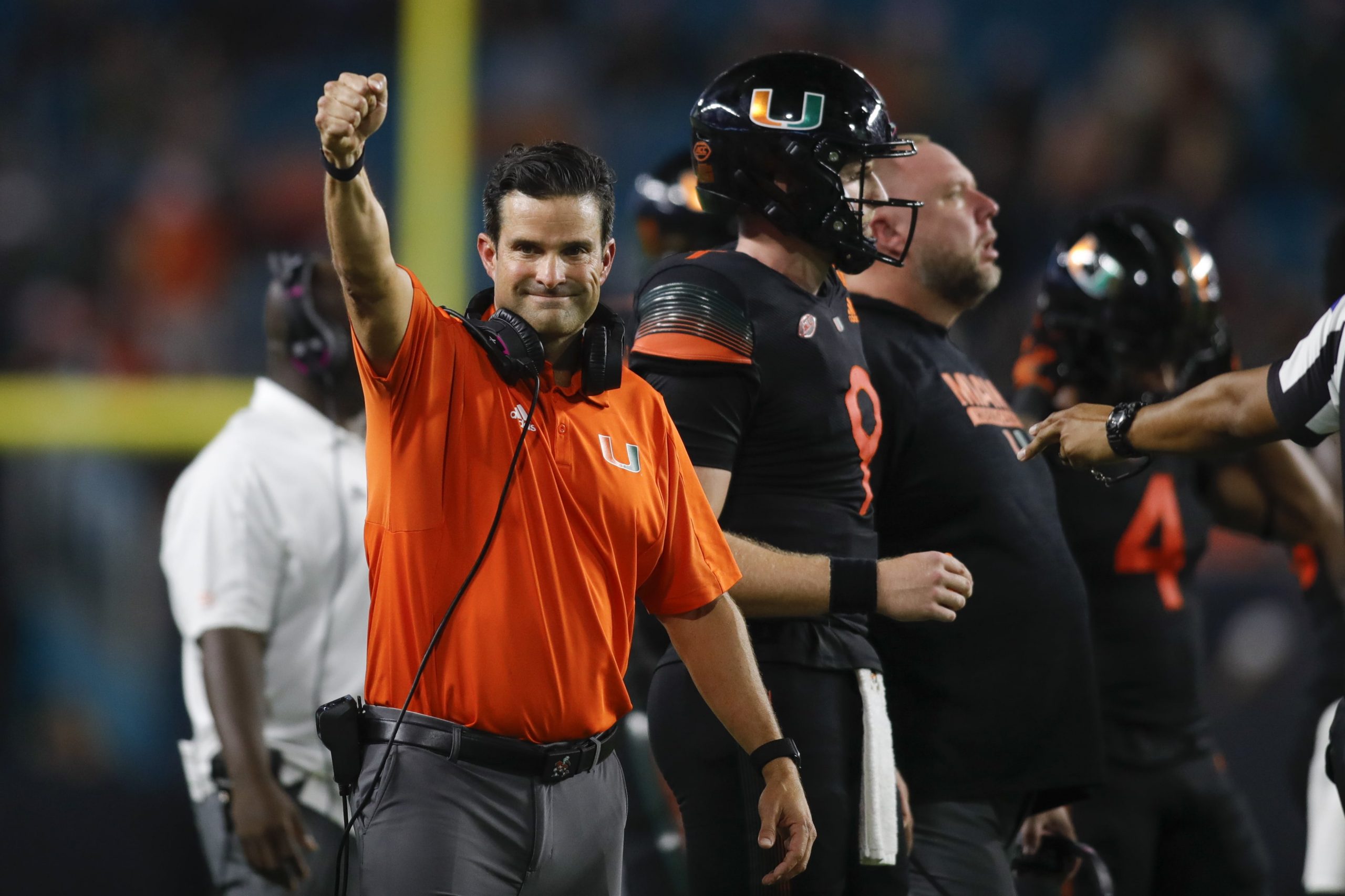 Miami Hurricanes head coach Manny Diaz