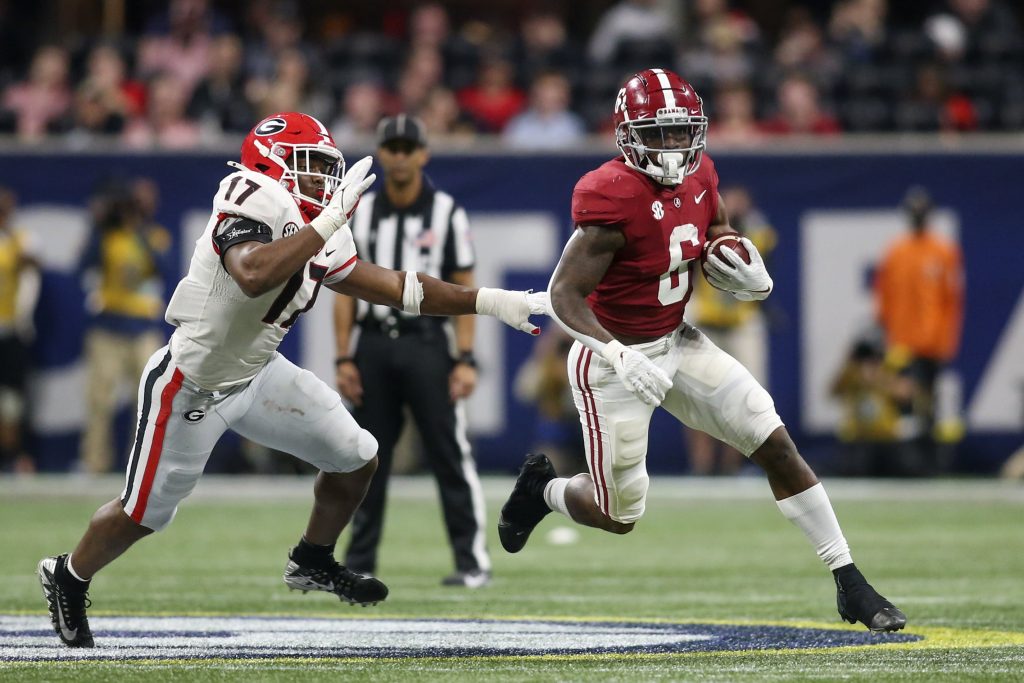 Trey Sanders of the Alabama Crimson Tide