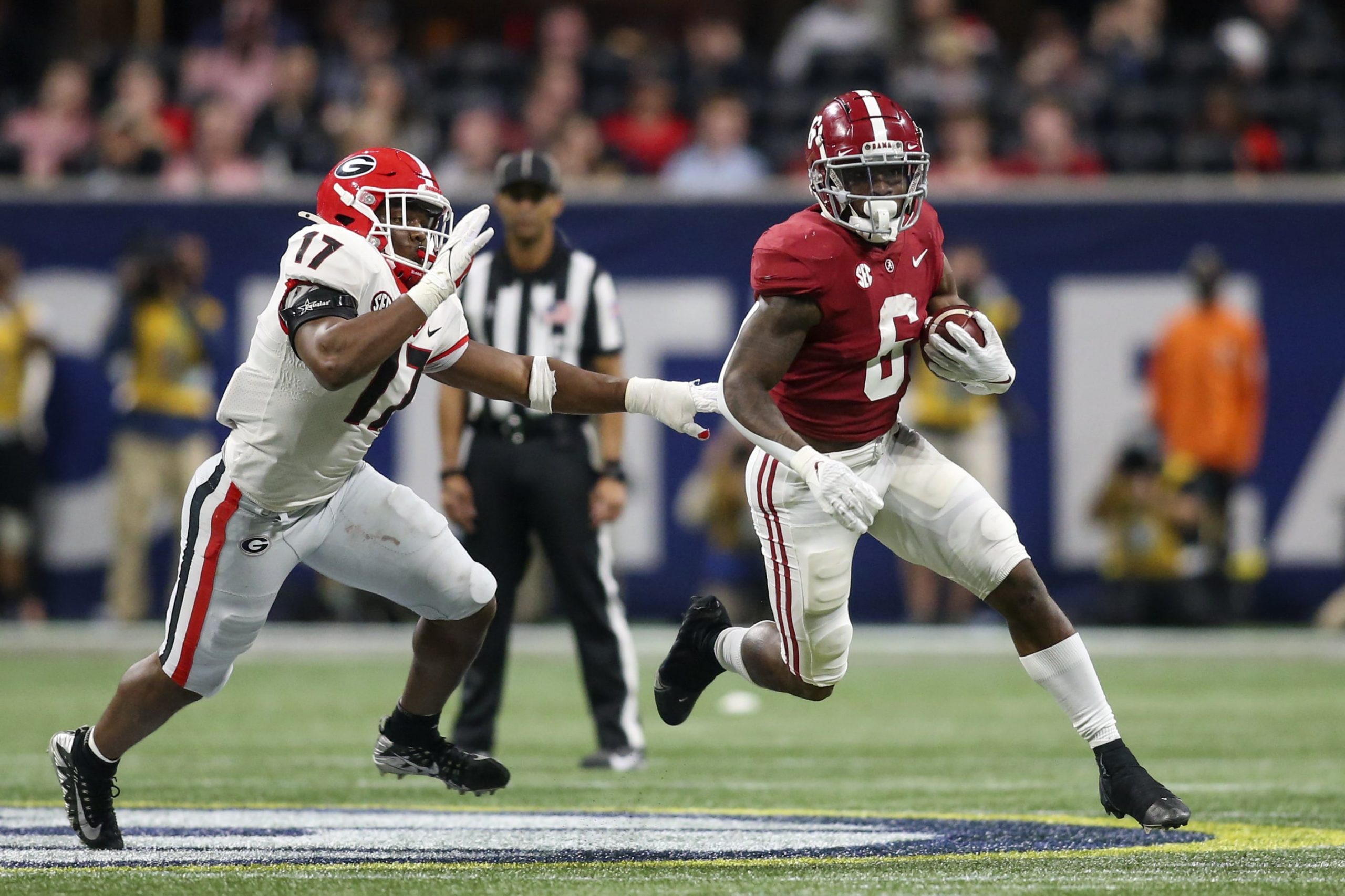 Trey Sanders of the Alabama Crimson Tide
