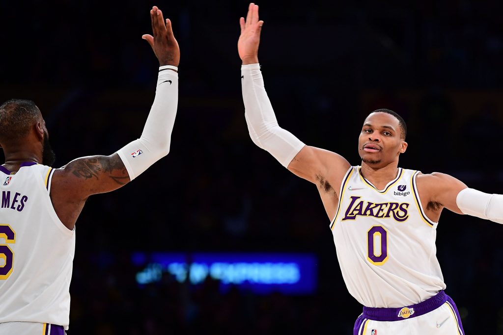 LeBron James and Russell Westbrook of the Los Angeles Lakers