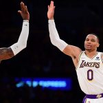 LeBron James and Russell Westbrook of the Los Angeles Lakers
