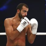 Giga Chikadze in action against Kevin VanNostrand during their Glory 43 kickboxing match, Friday, July 14, 2017, in New York. Kevin VanNostrand won via decision.