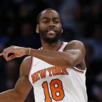 New York Knicks forward Solomon Hill (18) dribbles the ball against the Minnesota Timberwolves during the second half of an NBA basketball game, Tuesday, Jan. 18, 2022 in New York