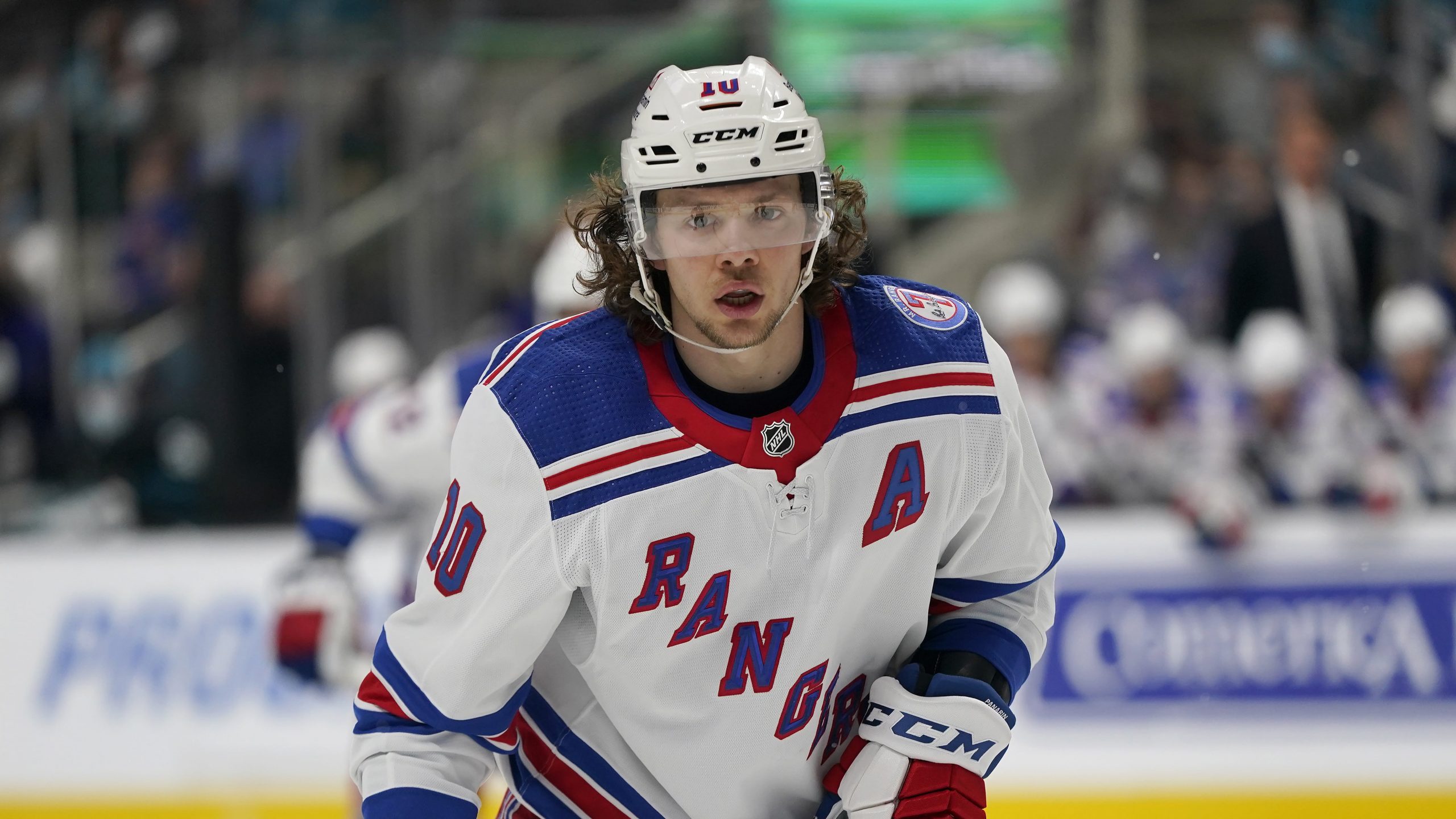 New York Rangers left wing Artemi Panarin against the San Jose Sharks during an NHL hockey game in San Jose, Calif., Thursday, Jan. 13, 2022