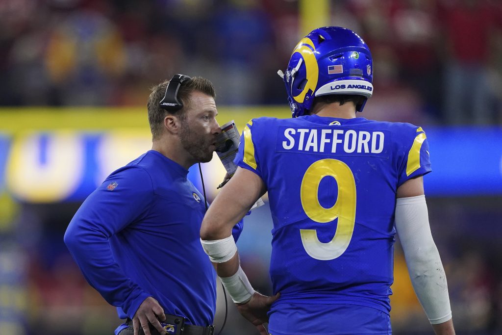 Matthew Stafford and Sean McVay of the Los Angeles Rams