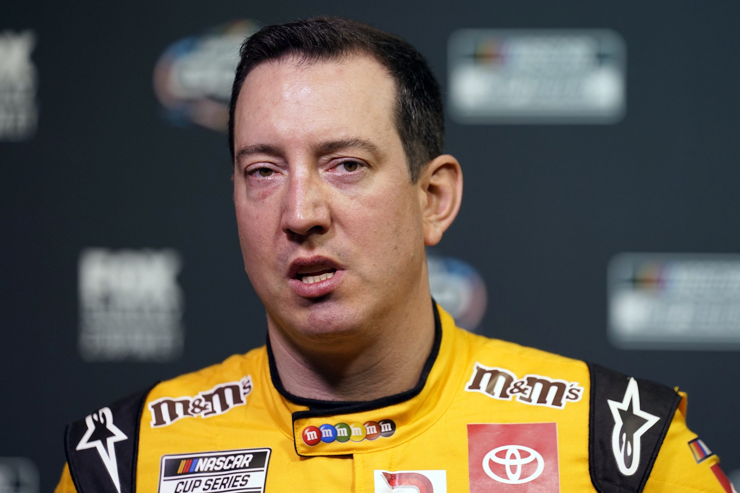Kyle Busch during the NASCAR Daytona 500 auto race media day Wednesday, Feb. 16, 2022, at Daytona International Speedway in Daytona Beach, Fla.
