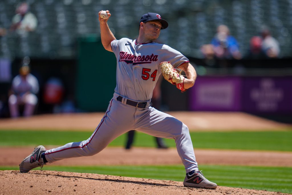 Minnesota Twins relief pitcher Sonny Gray (54) delivers a pitch during the first inning against the Oakland Athletics at RingCentral Coliseum.