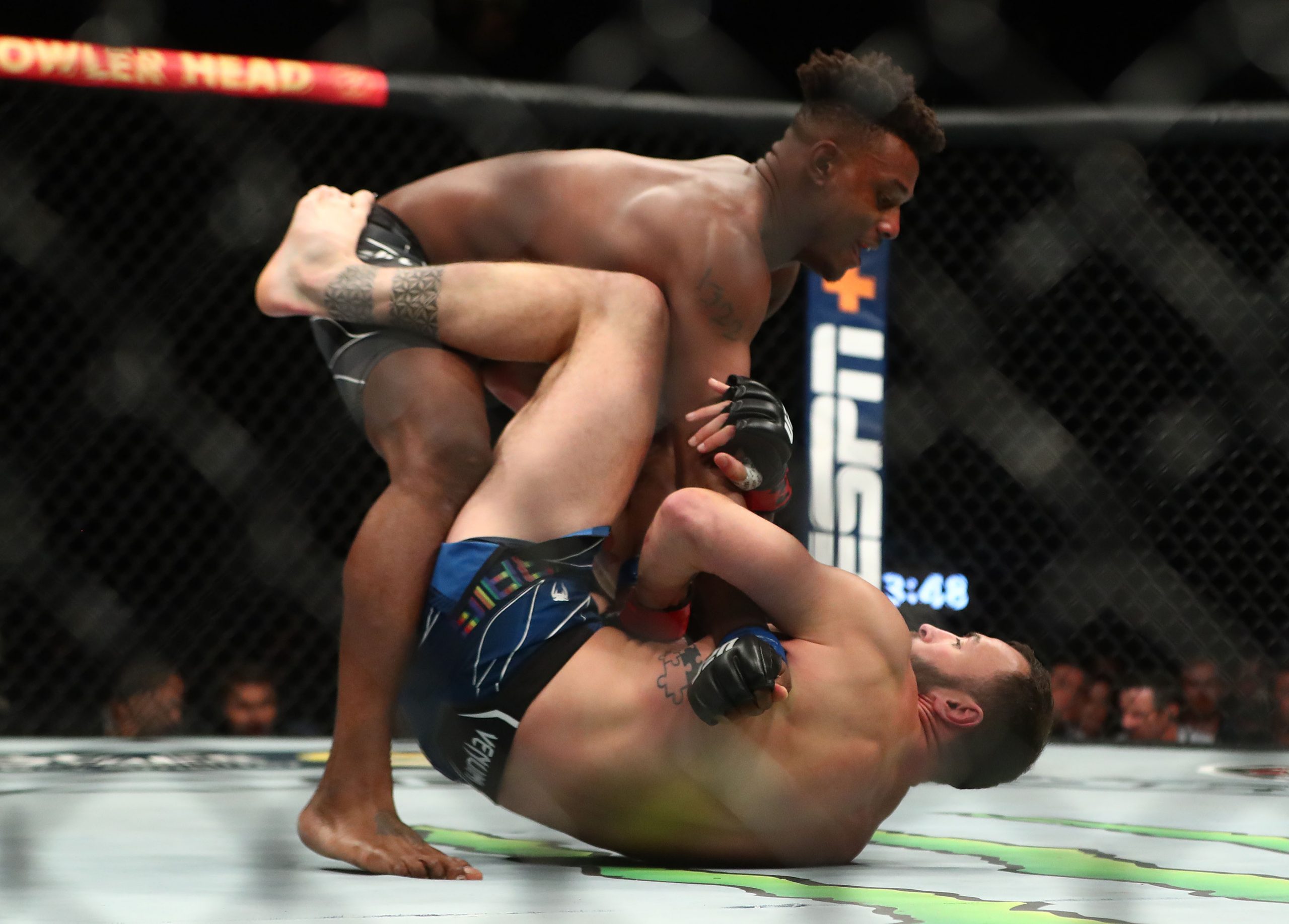 Jun 12, 2021; Glendale, Arizona, USA; Jamahal Hill brings down Paul Craig during UFC 263 at Gila River Arena.