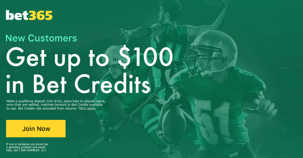 bet365 opening offer $100 in bet credits